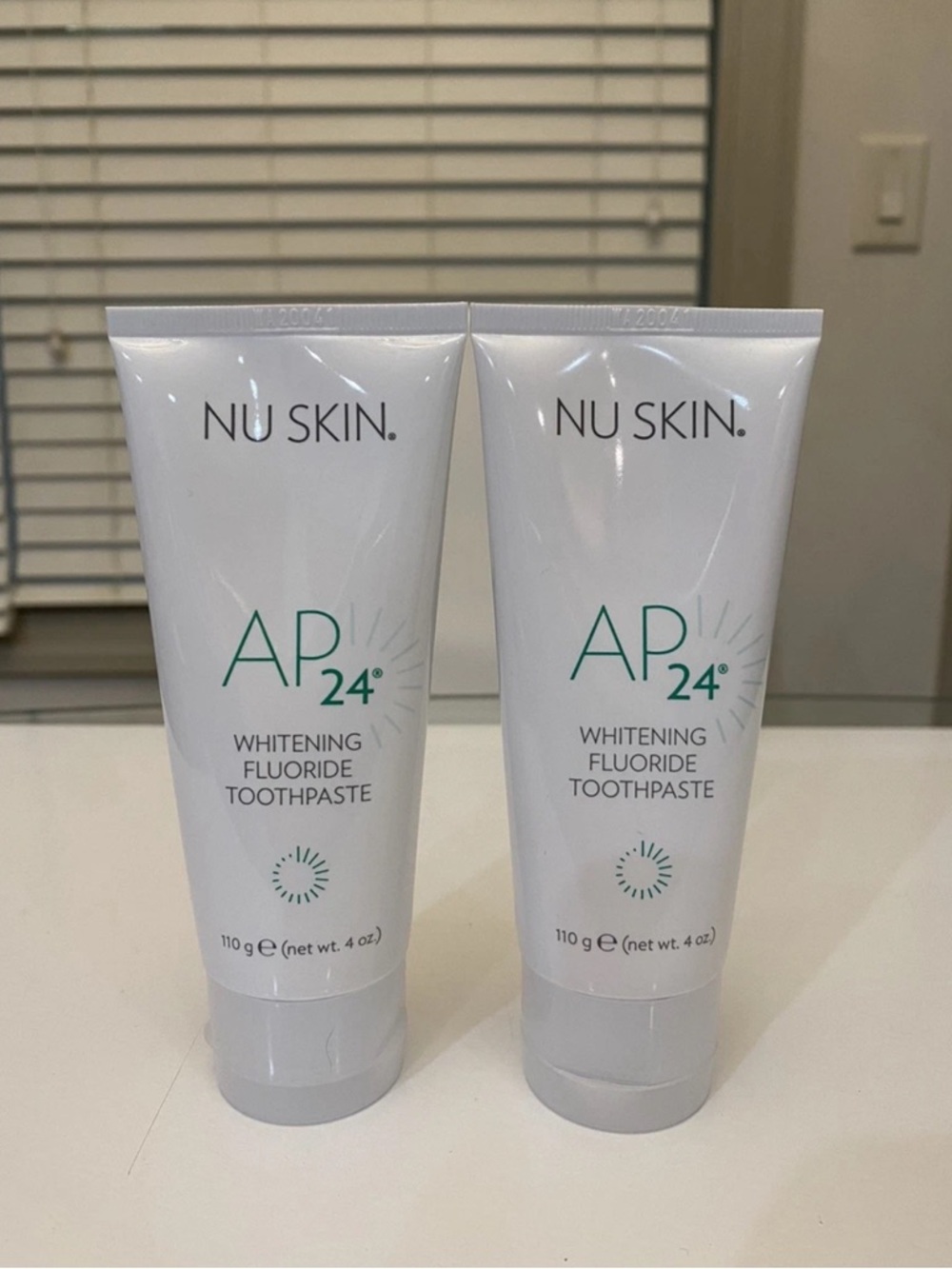 2 tubes of NU SKIN AP 24 Whitening Fluoride Toothpaste - Exp Date 07/2026